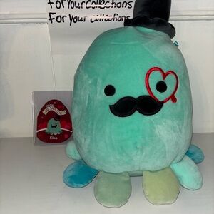 Squishmallow 8” Eiko Octopus Valentine’s 2023 Teal Kellytoy Plush